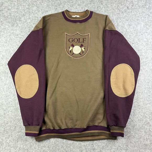 VTG Winona Golf Sweatshirt Mens XL Varsity Elbow Patch Sports Preppy USA Made* - Picture 1 of 13